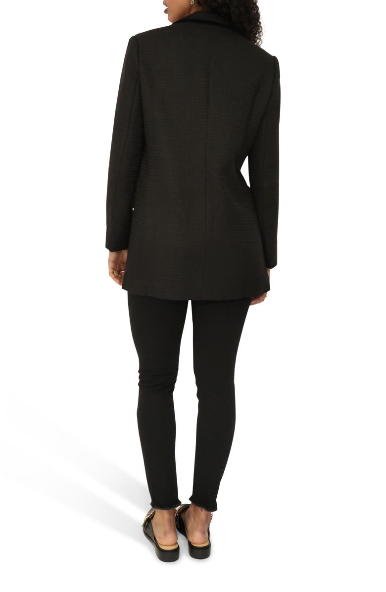 Belle & Bloom Because Of You Trimmed Blazer, Alternate, color, Black