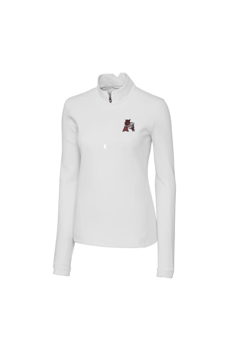 Cutter & Buck Women's Cutter & Buck White Arkansas Razorbacks Traverse Stretch Quarter-Zip Pullover Top, Alternate, color, 