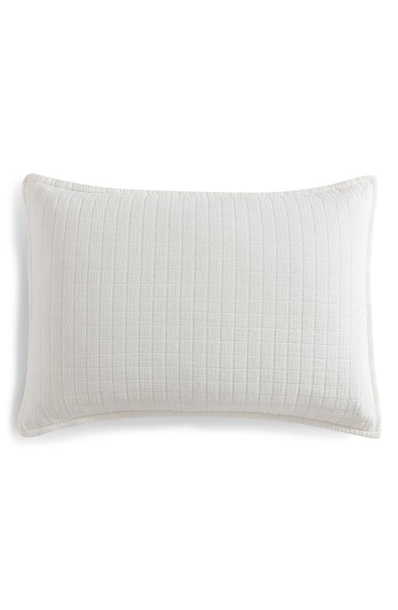 Calvin Klein Essential Washed Jacquard Pillow Sham, Main, color, Beige/ Tan