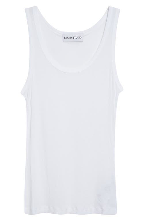 Shop Stand Studio Amoura Rib Organic Cotton Tank In White