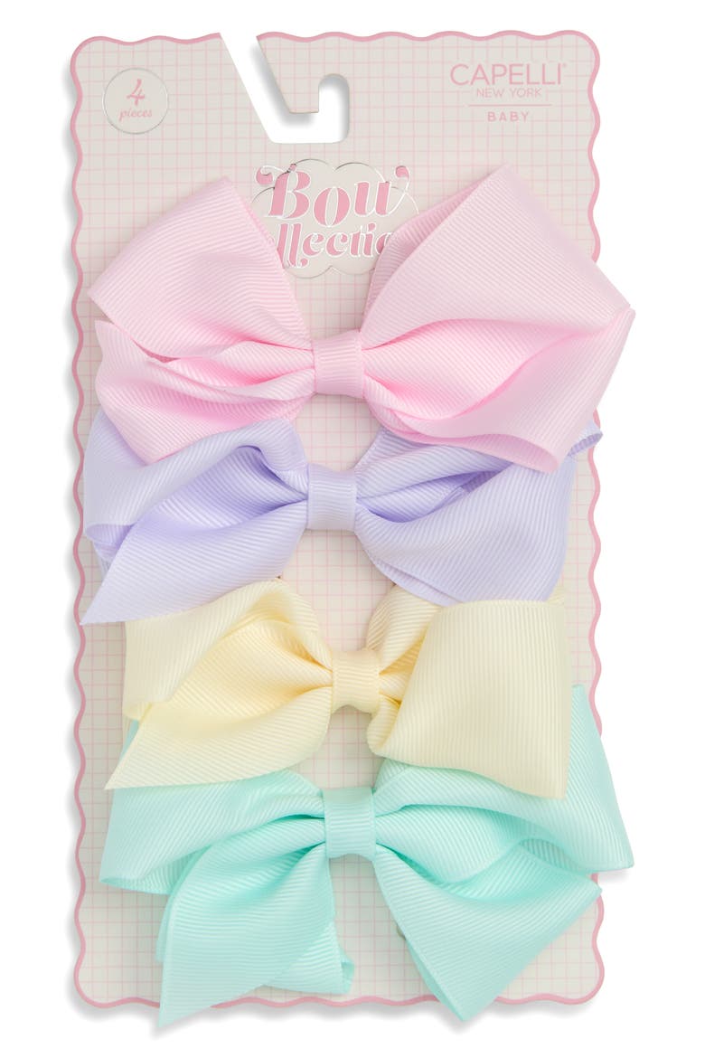 Baby 4-Pack Assorted Bows, Main, color, PASTEL COMBO