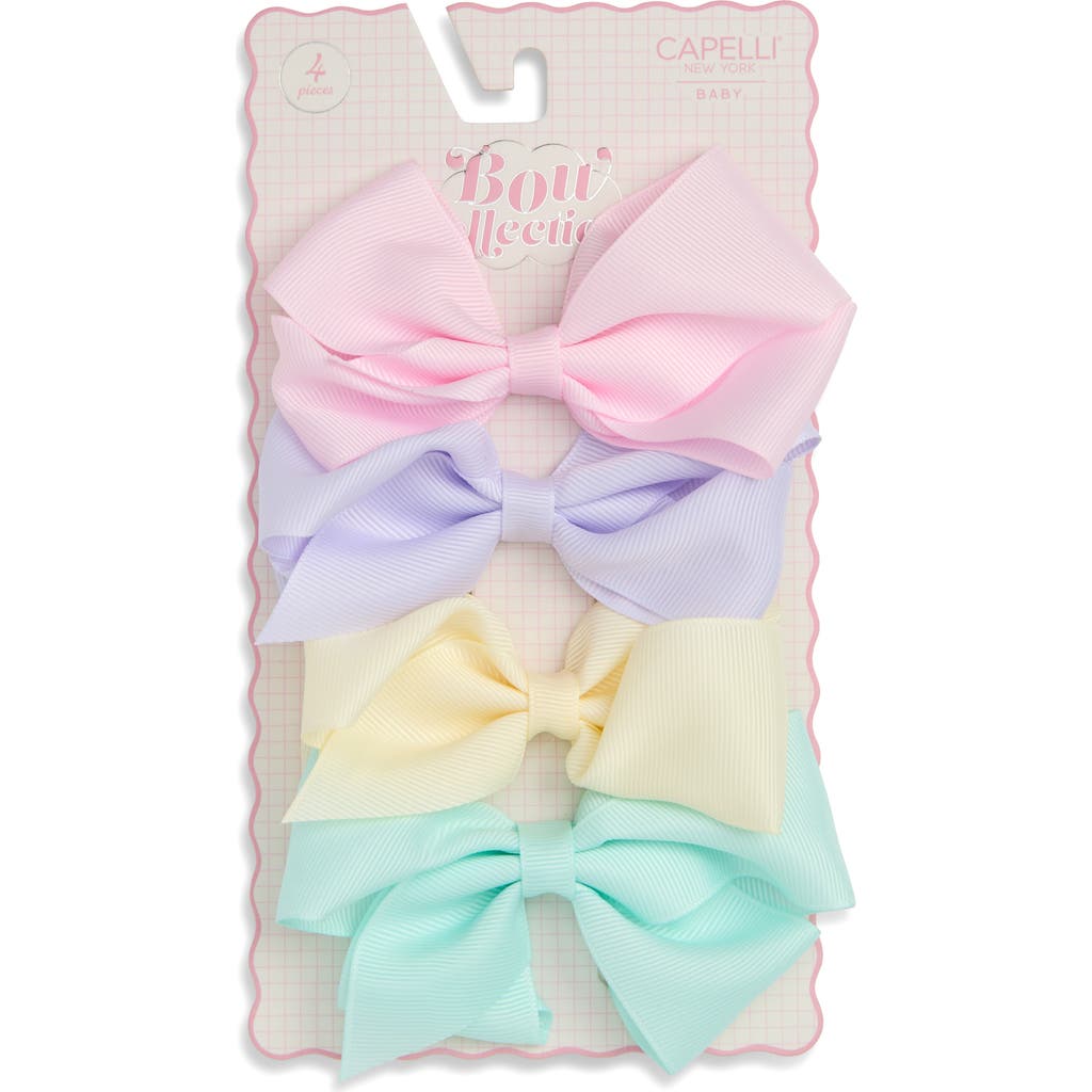 Capelli New York Kids' 4-pack Assorted Bows In Multi
