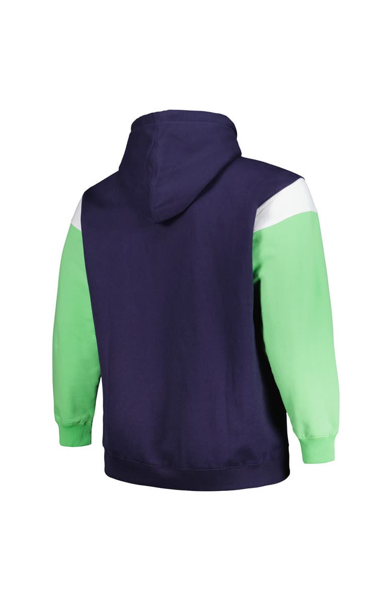 PROFILE Men's Profile College Navy Seattle Seahawks Big & Tall Trench Battle Pullover Hoodie, Alternate, color, 