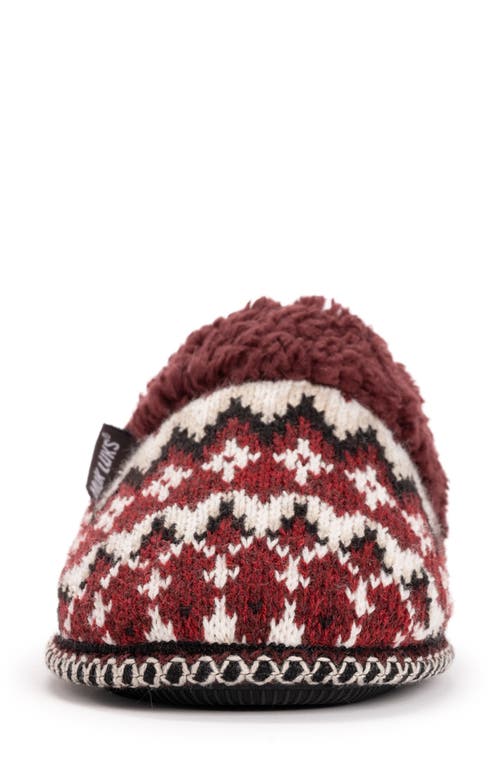 Muk Luks Frida Faux Fur Lined Scuff Slipper In Burgundy
