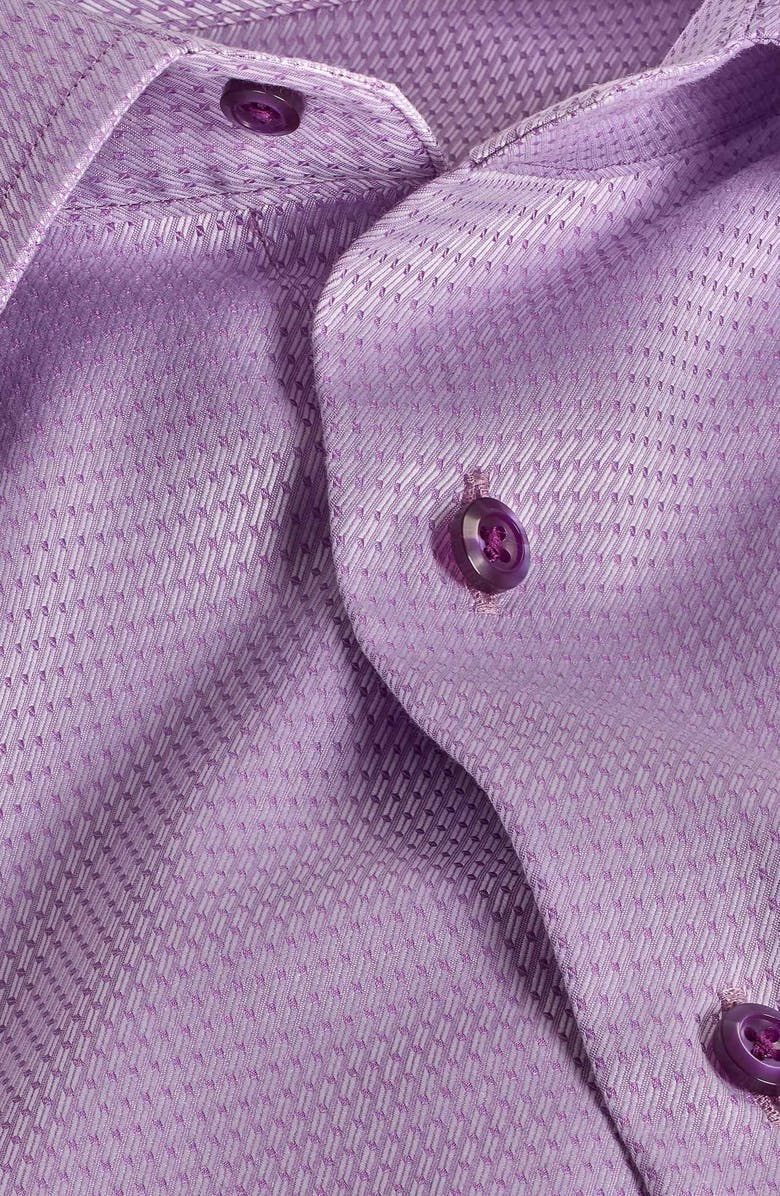 David Donahue Regular Fit Dobby Diagonal Cotton Dress Shirt, Alternate, color, Lilac