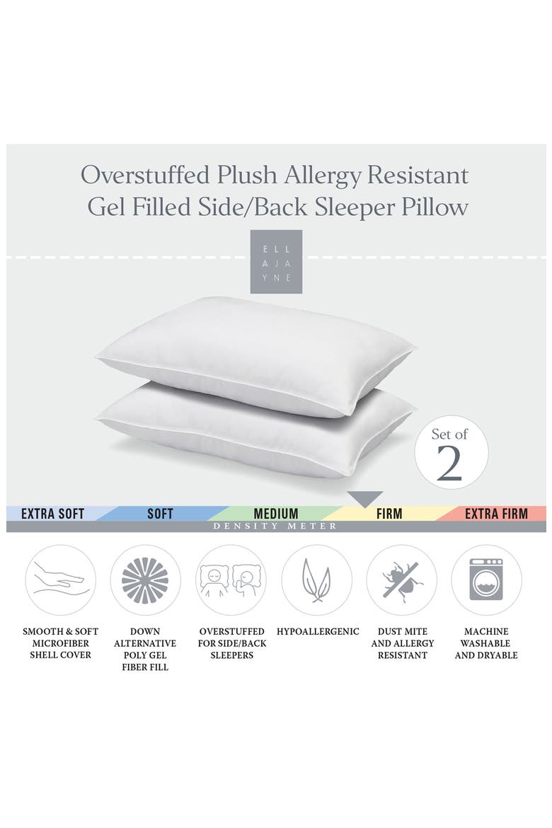 Signature Microfiber Shell Down Alternative Pillow - Set of 2, Alternate, color, WHITE
