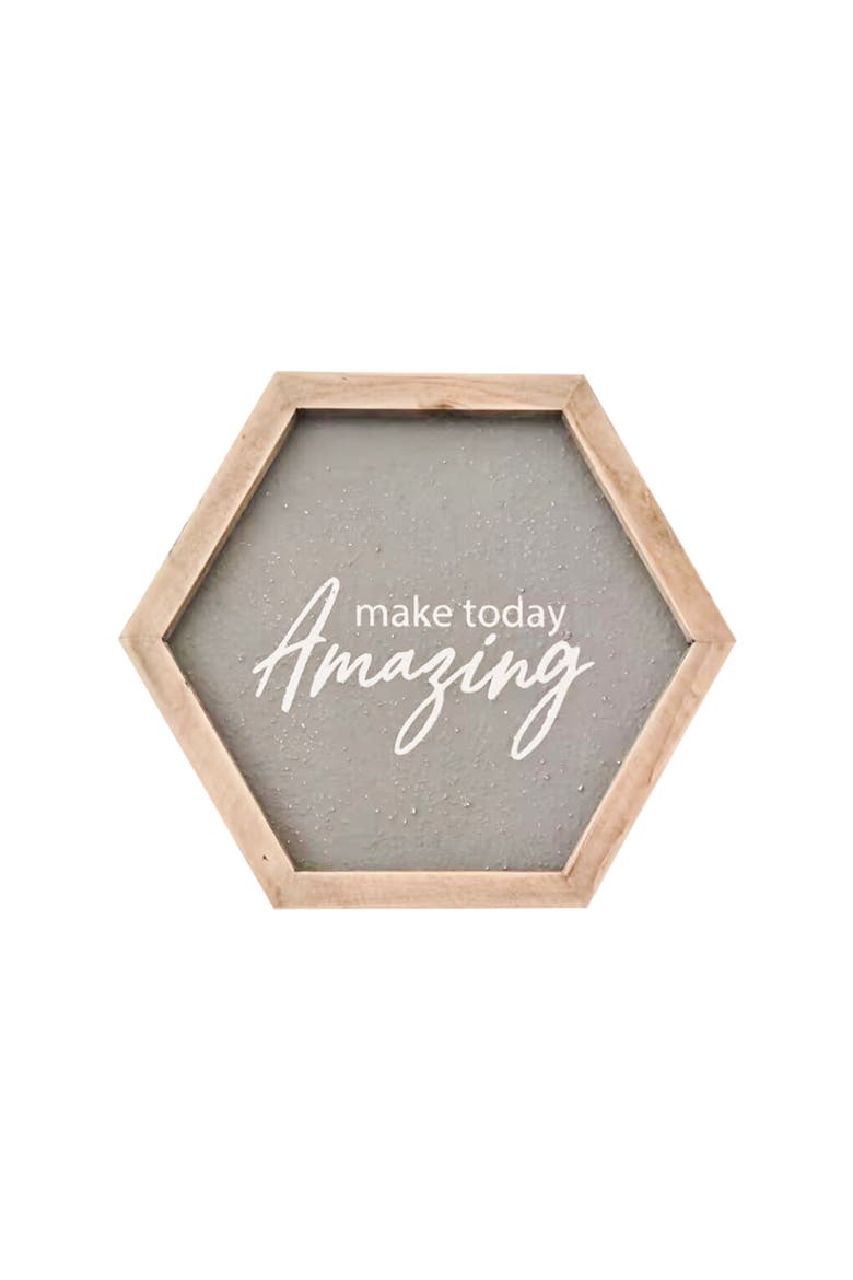 Make Today Amazing Wall Decor, Main, color, Brown