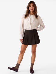 Koton Long-Sleeved Balloon-Sleeve Striped Poplin Shirt