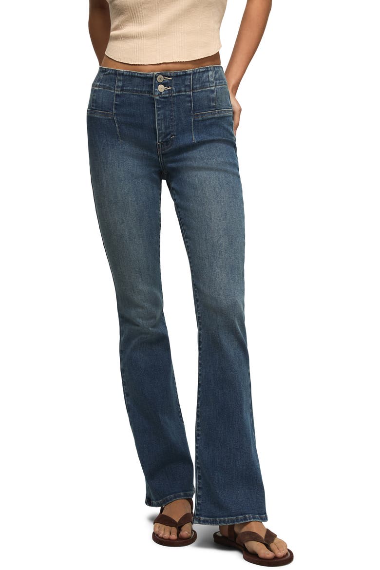 Stevie Seamed High Waist Flare Jeans, Main, color, PRINCESS WASH