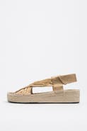 Bimba y Lola Leather Jute Wedge Sandal