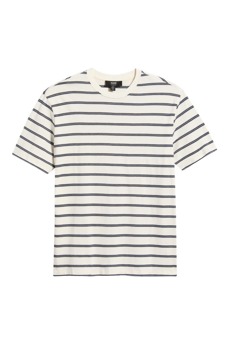 Stripe Loose Fit Cotton Blend T-Shirt, Alternate, color, ANTIQUE WHITE