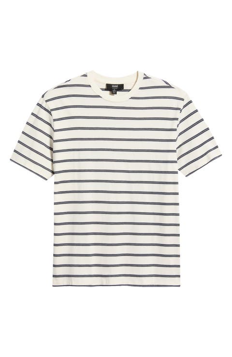 Stripe Loose Fit Cotton Blend T-Shirt