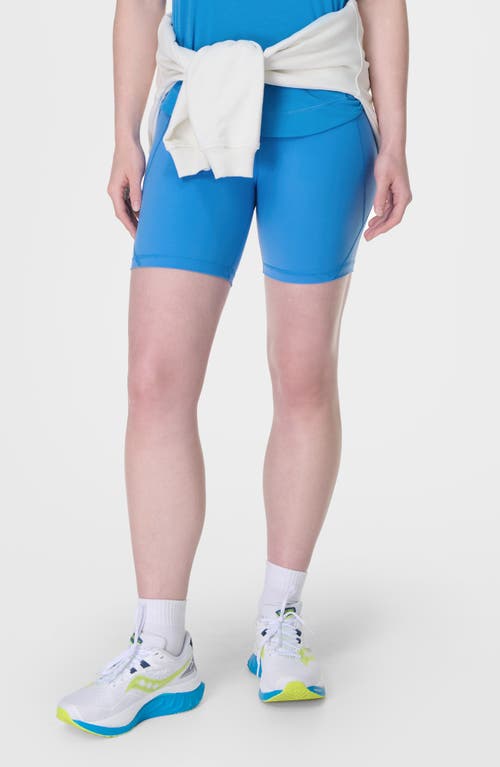 Sweaty Betty Power Pocket Bike Shorts In Tidal Blue