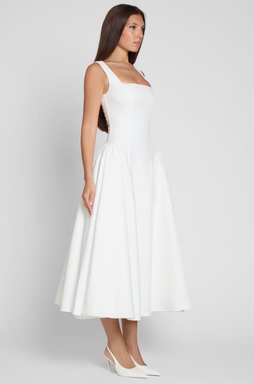 Leau Chloe Corset Midi Dress In White