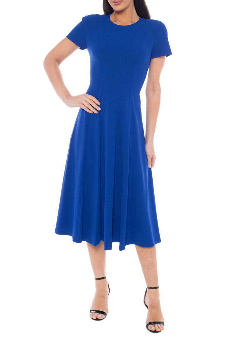 Crepe A-Line Dress, Main, color, ROYAL