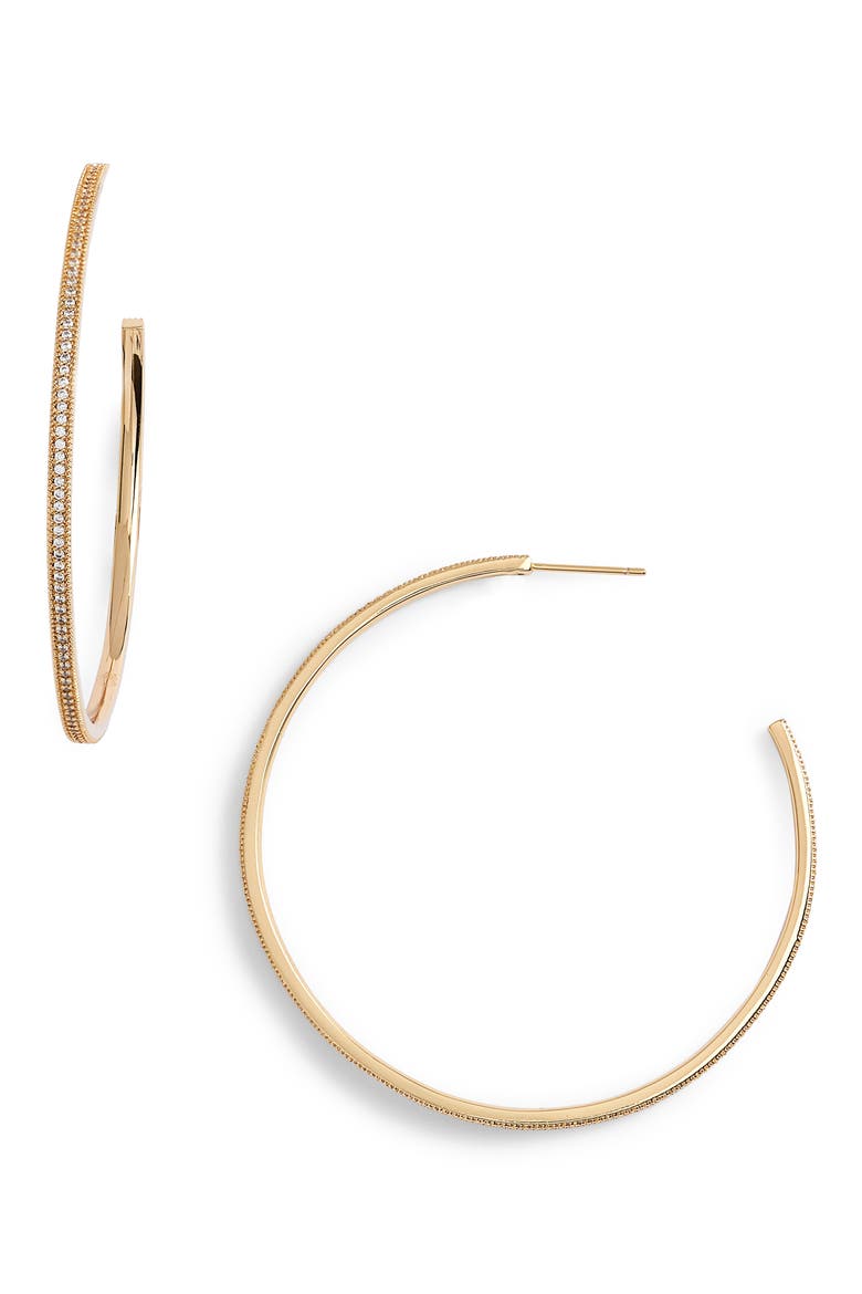 x We Wore What Large Hoop Earrings, Main, color, GOLD
