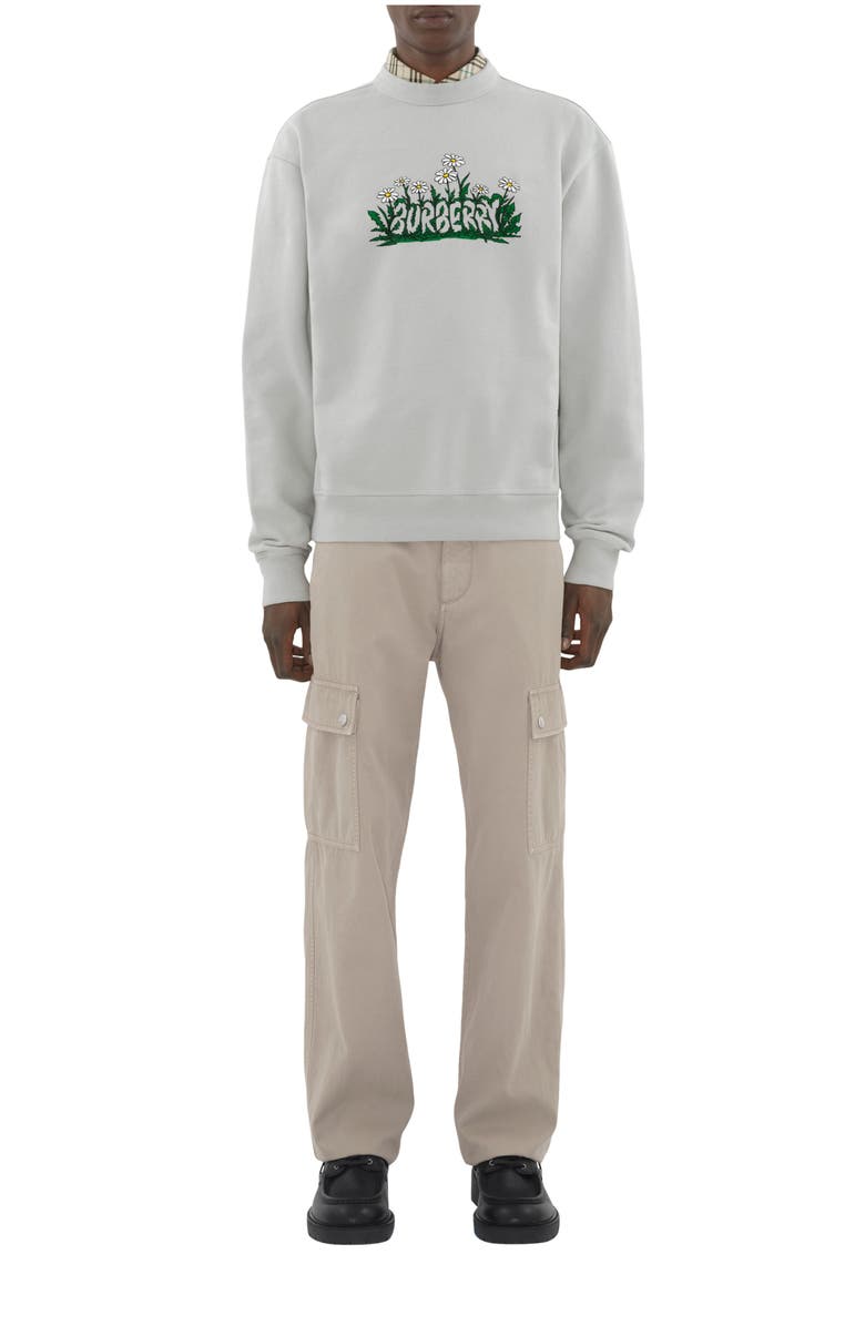 Burberry Daisy Logo Cotton Sweatshirt, Main, color, 