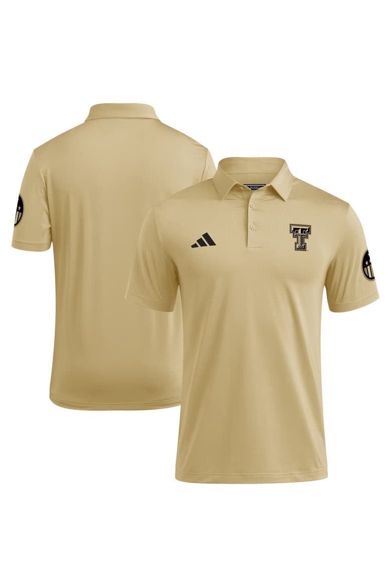 Men's adidas Tan Texas Tech Red Raiders Salute to Service Ultimate365 Solid Polo, Main, color, Tan