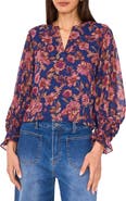 Vince Camuto Floral Split Neck Top