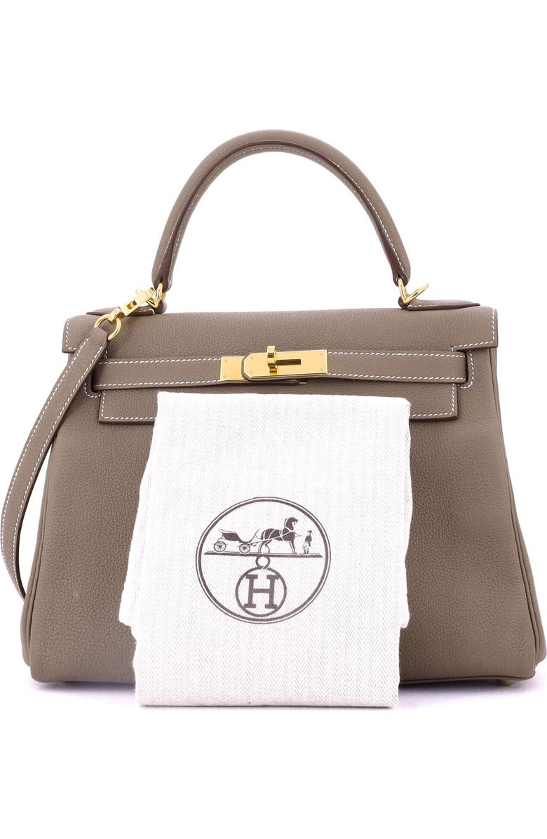 Pre-Owned Hermes Kelly Handbag Grey Togo with Gold Hardware 28, Alternate, color, Etoupe