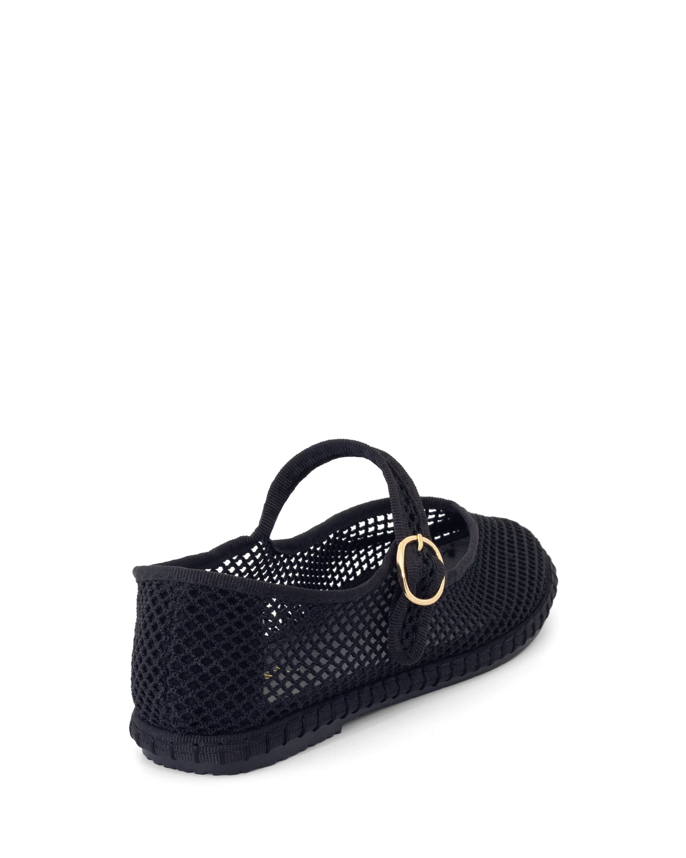 ALICANTE Round Toe mary jane ballet flats, Alternate, color, Black Mesh
