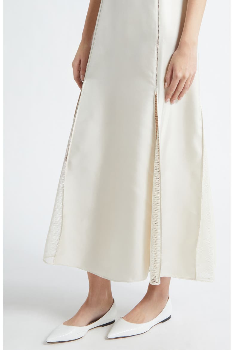 Iraka Silk Twill Midi Dress, Alternate, color, IVORY