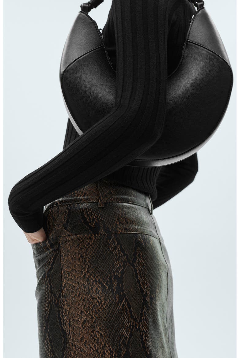 Snakeskin Embossed Miniskirt, Alternate, color, BEIGE