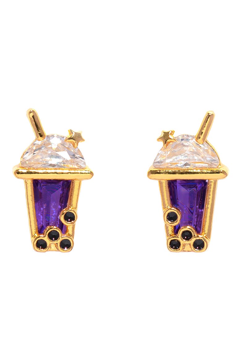 It's Boba Time Stud Earrings, Main, color, GOLD