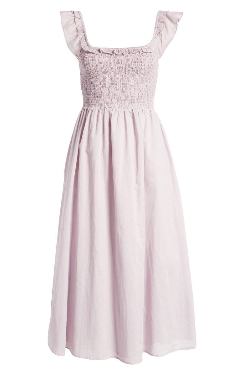 Reformation Noreen Smocked Ruffle Dress, Alternate, color, 
