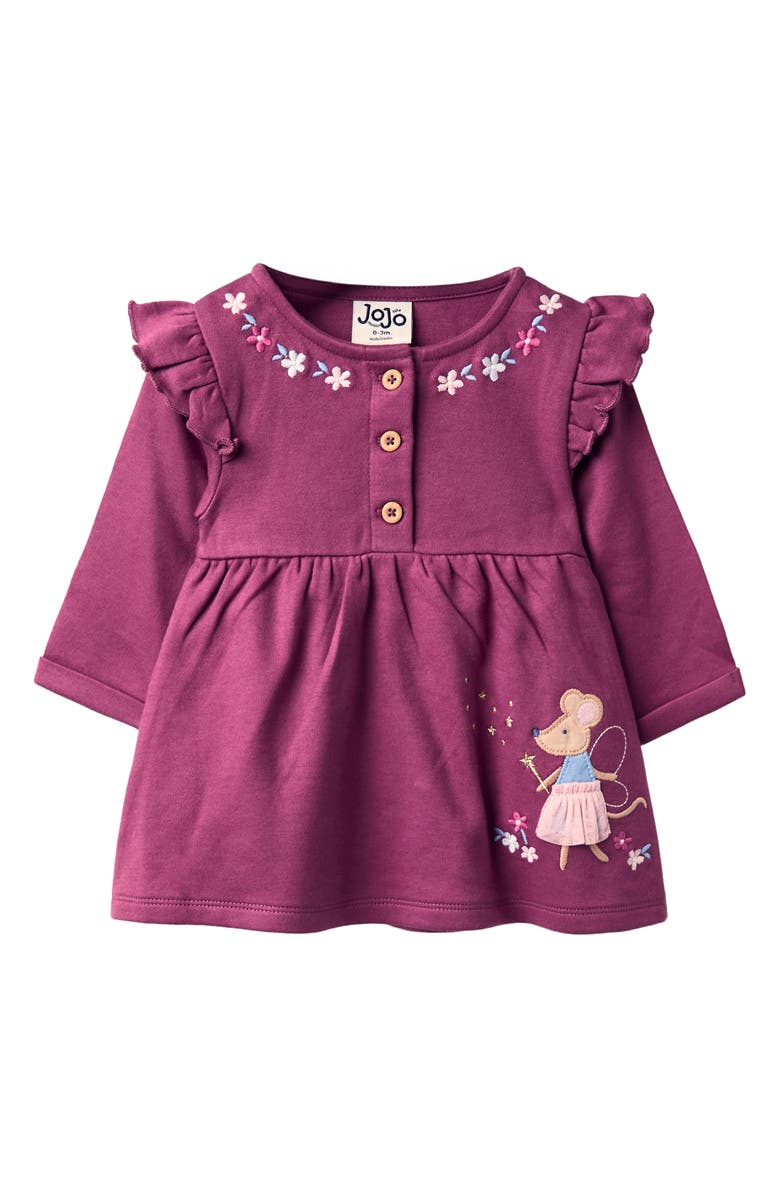 JOJO MAMAN BEBE Fairy Mouse Button Dress, Main, color, Pink