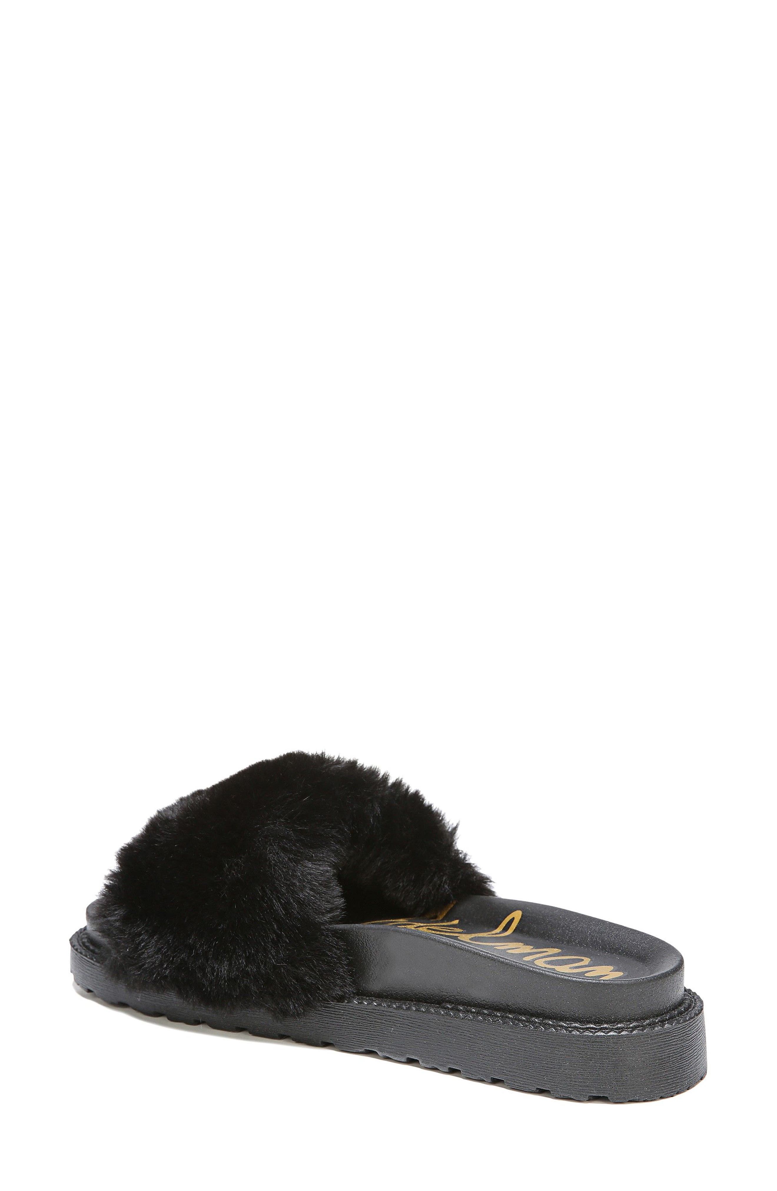 Sam Edelman Blaire Faux Fur Platform Slide Sandal, Alternate, color, 