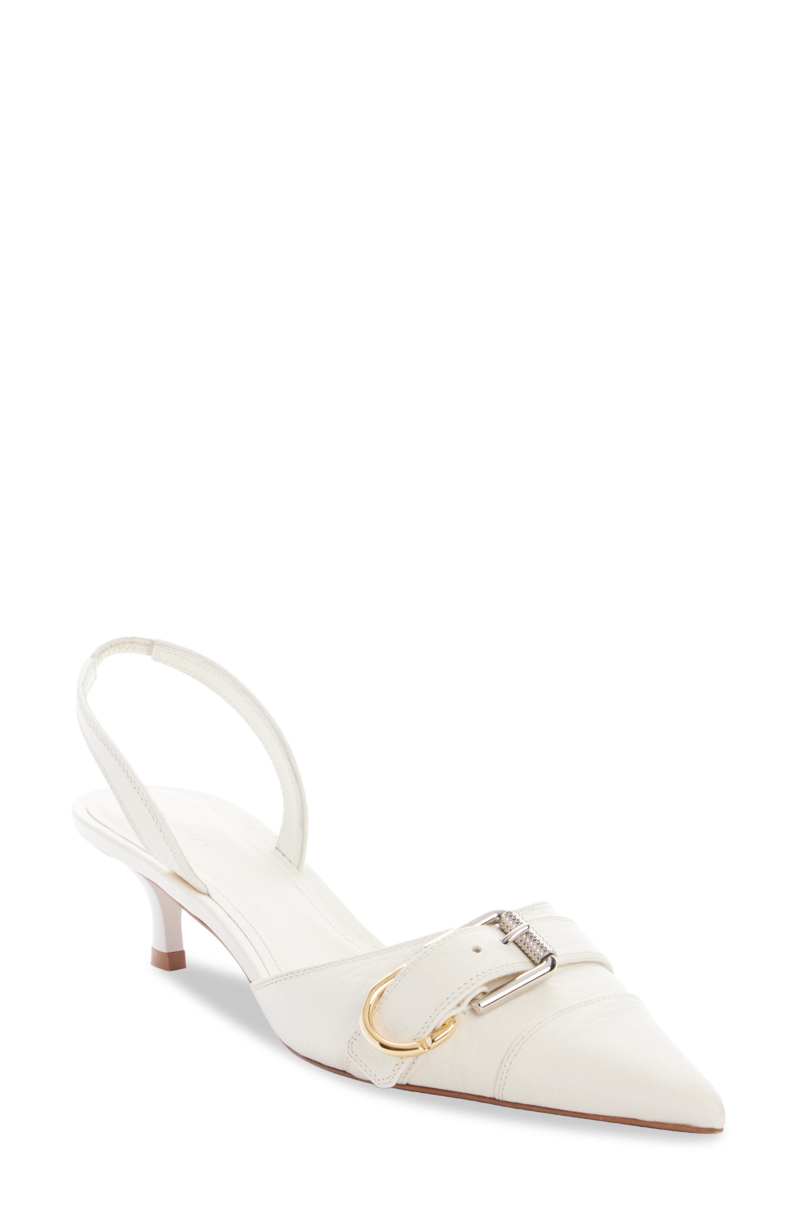 Voyou Pointed Toe Kitten Heel Pump, Main, color, IVORY