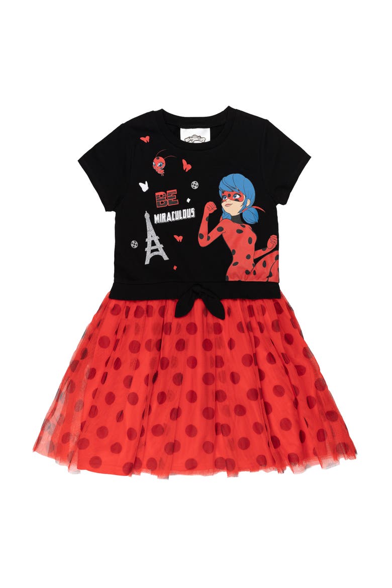 Ladybug Cosplay Tutu Dress, Main, color, Ladybug Black Red