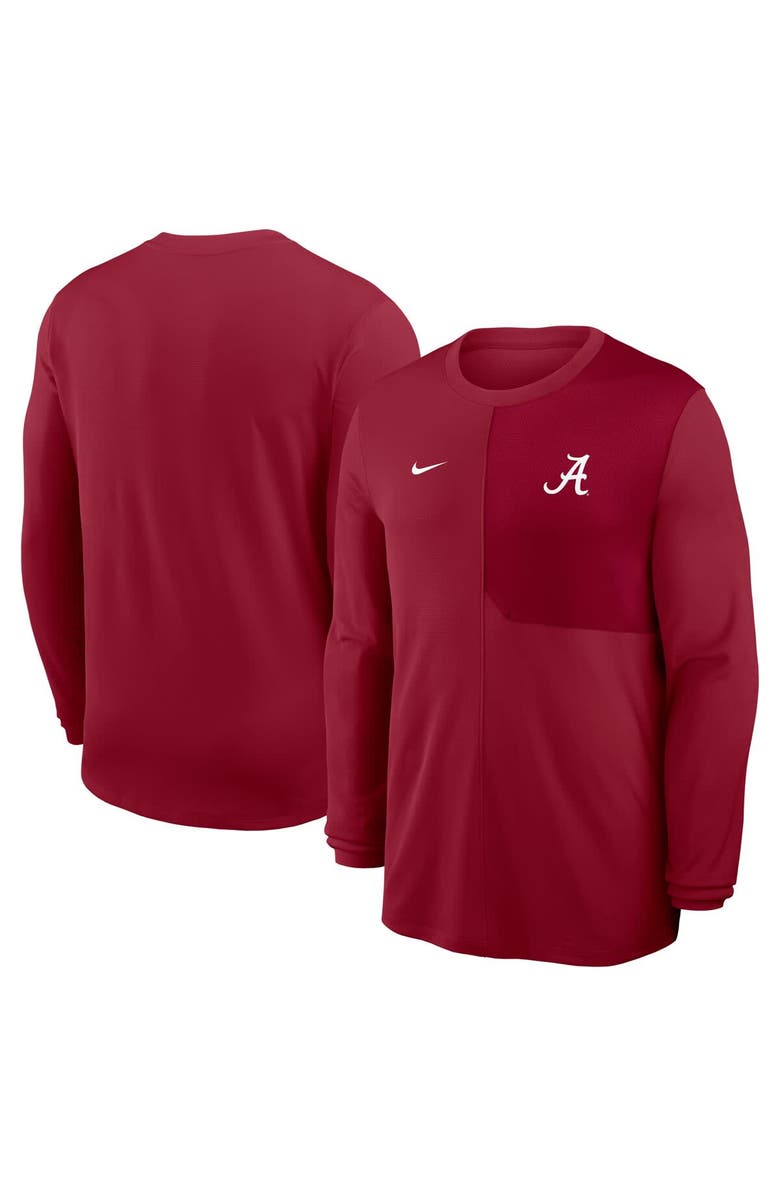 Nike Men's Nike Crimson Alabama Crimson Tide 2025 Sideline Coach UV Performance Long Sleeve T-Shirt, Main, color, Crimson