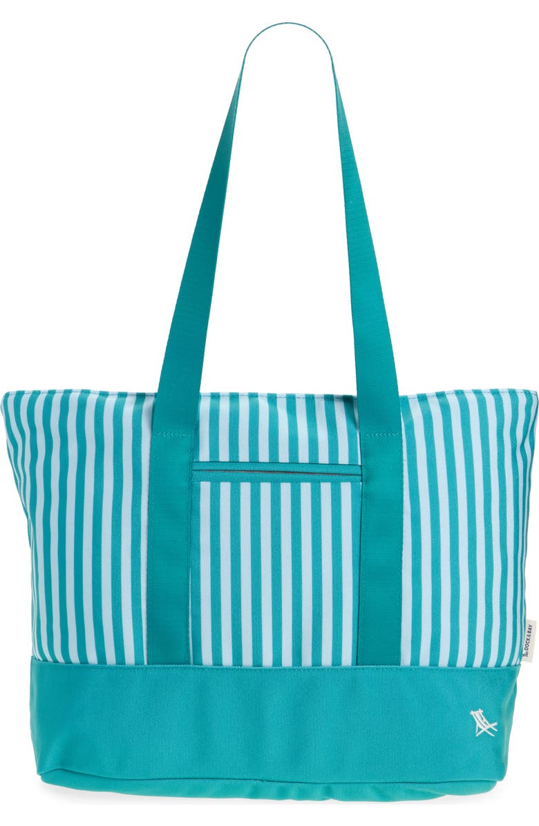 DOCK AND BAY Stripe Canvas Beach Bag, Main, color, Pastel Pier