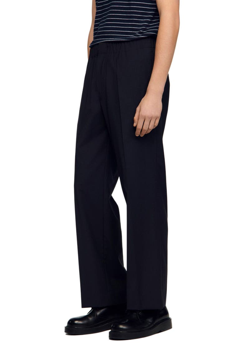 Wide-leg trousers, Alternate, color, Navy blue