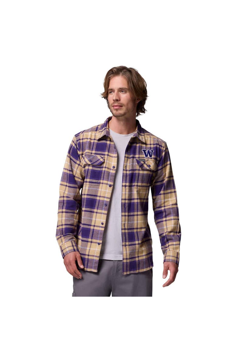 Men's Columbia  Purple Washington Huskies Flare Gun Omni-Wick Flannel Long Sleeve Button-Up Shirt, Alternate, color, Purple