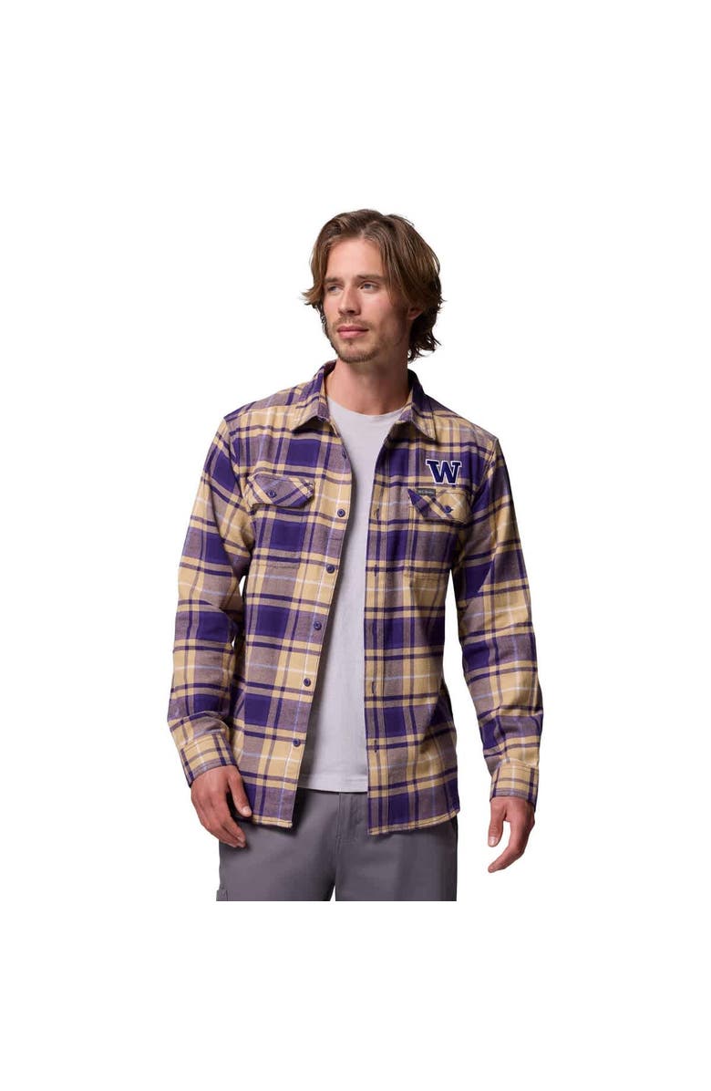 Columbia Men's Columbia Purple Washington Huskies Flare Gun Omni-Wick Flannel Long Sleeve Button-Up Shirt, Alternate, color, Purple