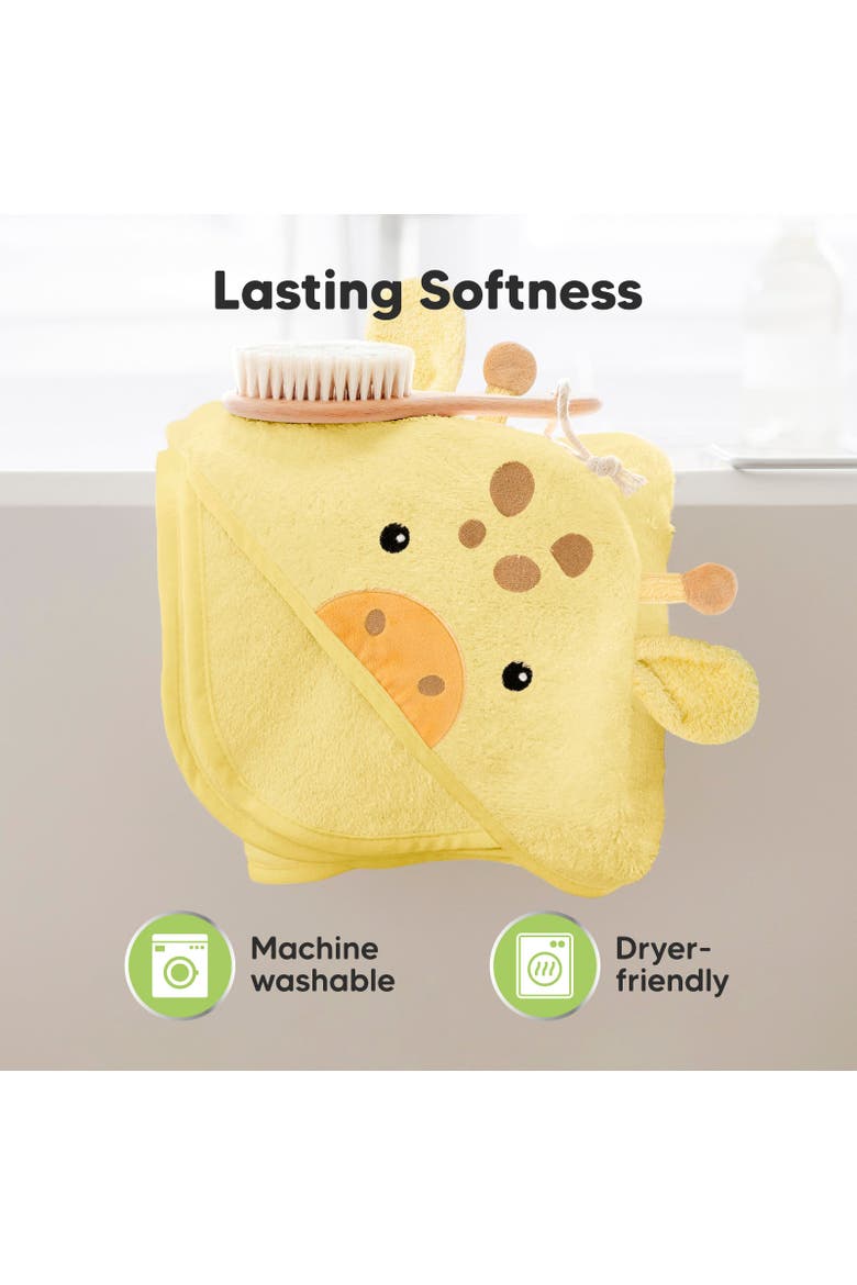 Cuddle Baby Hooded Towel, Alternate, color, Giraffe