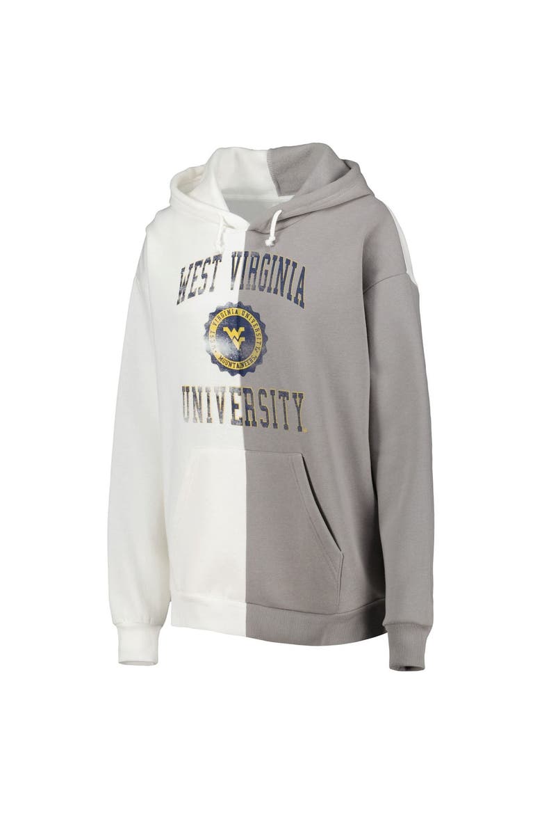 Women's Gameday Couture Gray/White West Virginia Mountaineers Split Pullover Hoodie, Alternate, color, White