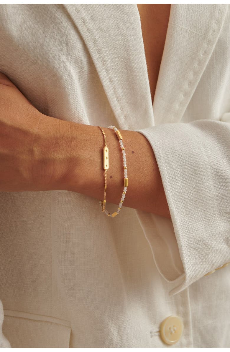 Katie Loxton Birthstone Bracelet 'April' in Rock Crystal, Alternate, color, 