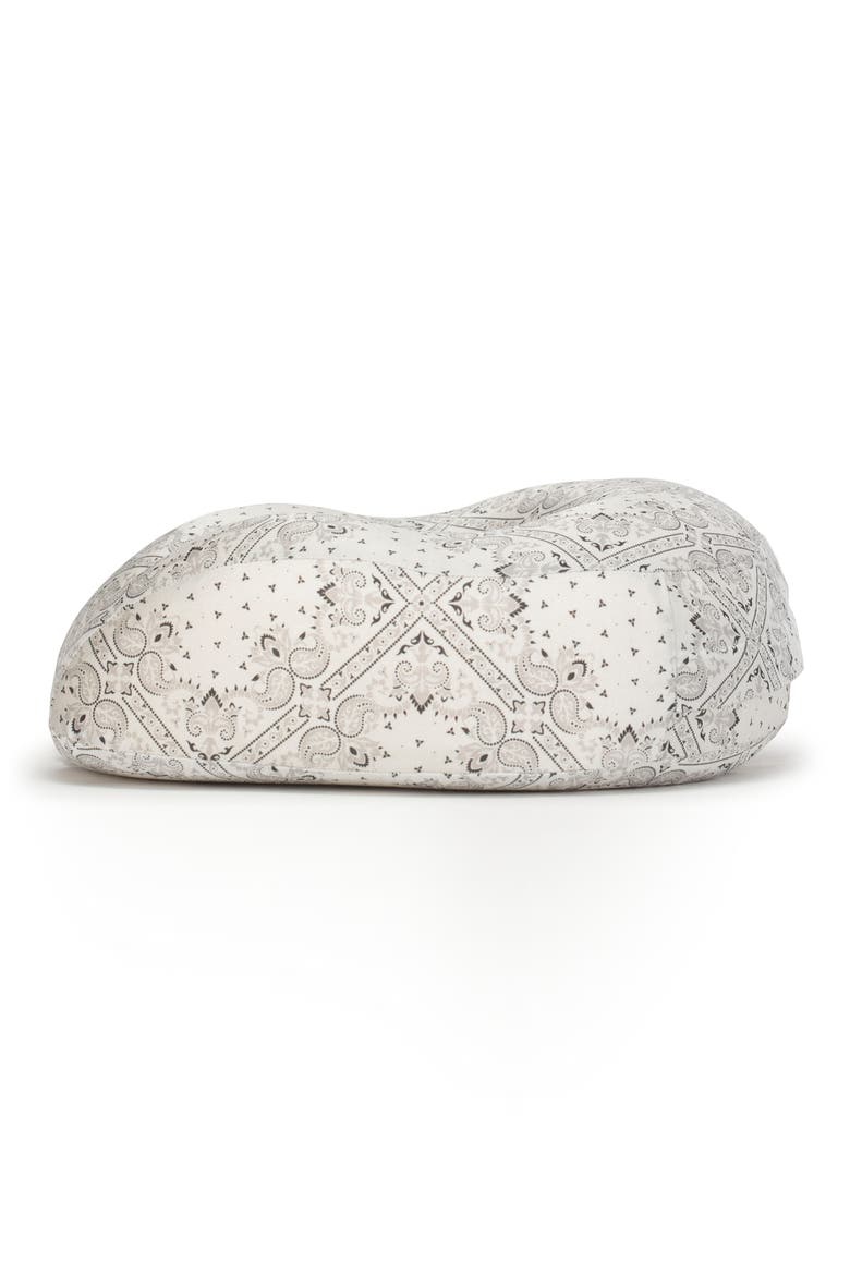 Silk Travel Neck Pillow & Eye Mask Set, Alternate, color, WHITE BANDANA