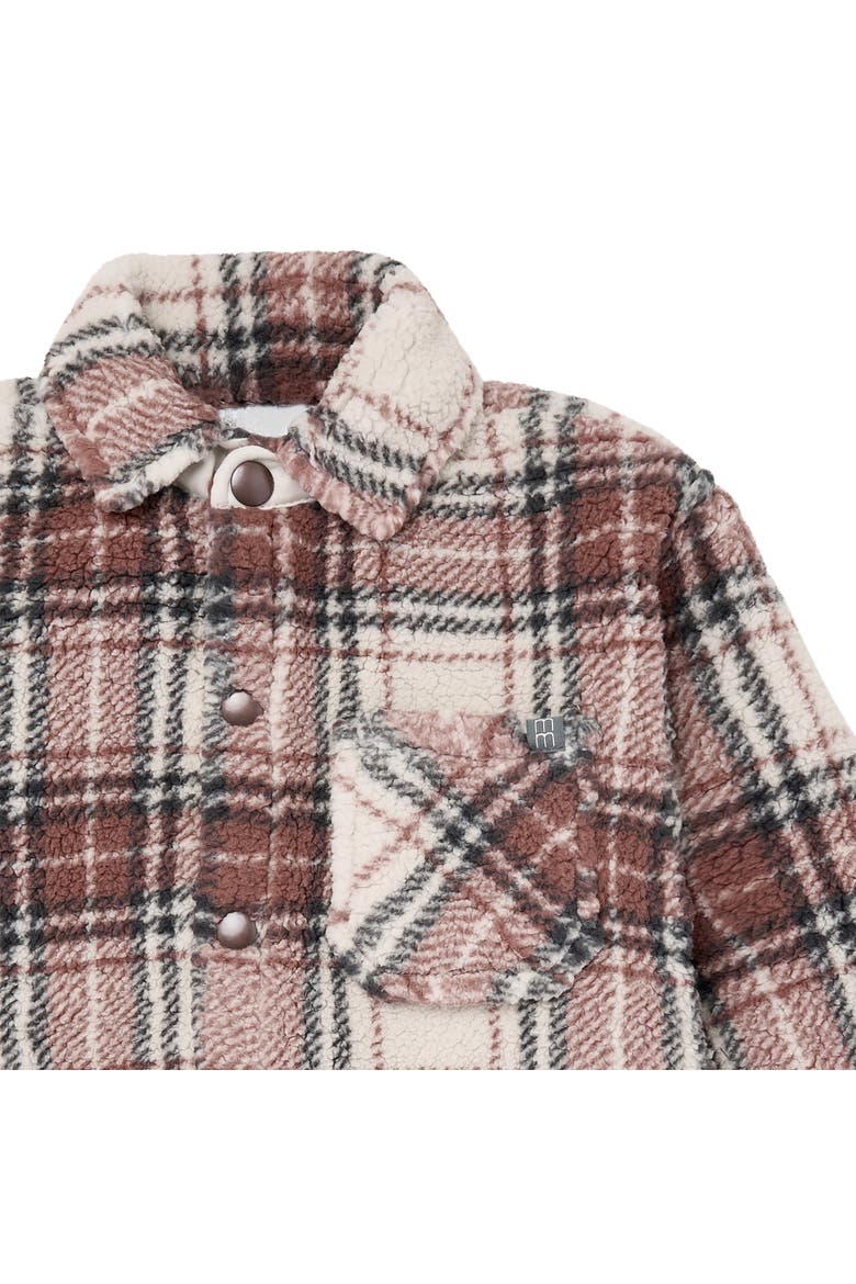 Microplush Shacket, Alternate, color, Brown Plaid