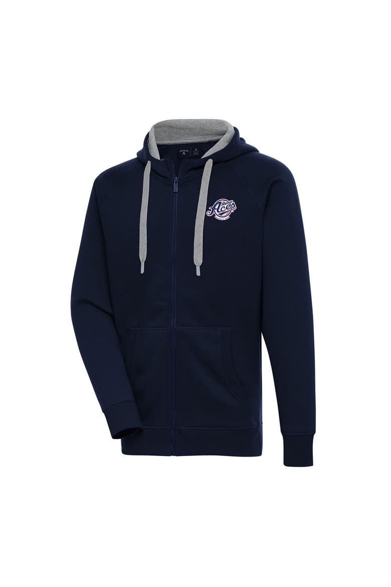Men's Antigua  Navy Reno Aces Victory Full-Zip Hoodie, Alternate, color, Navy