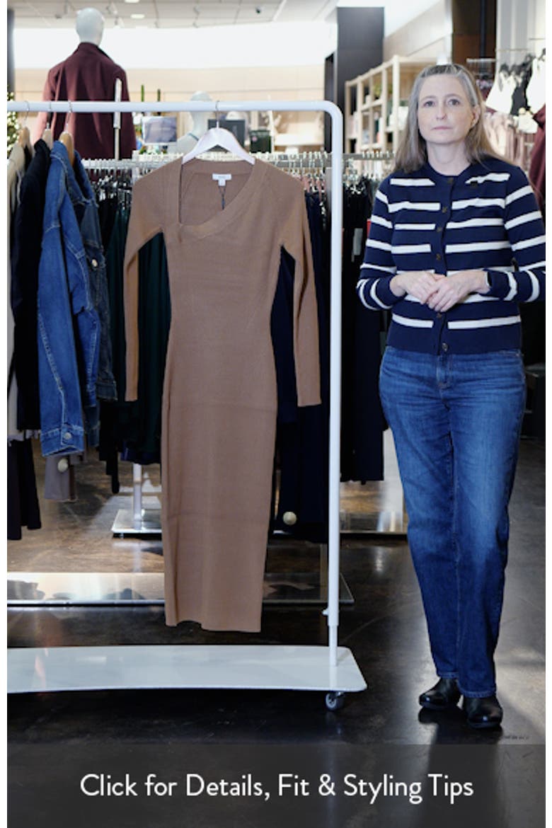 Zeta Asymmetric Neck Long Sleeve Dress video