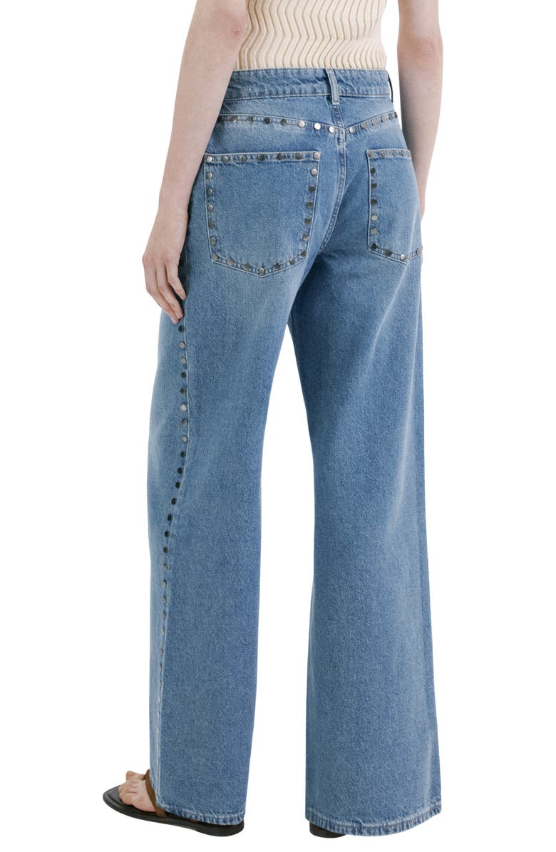 MANGO Studded Straight Leg Jeans, Alternate, color, 