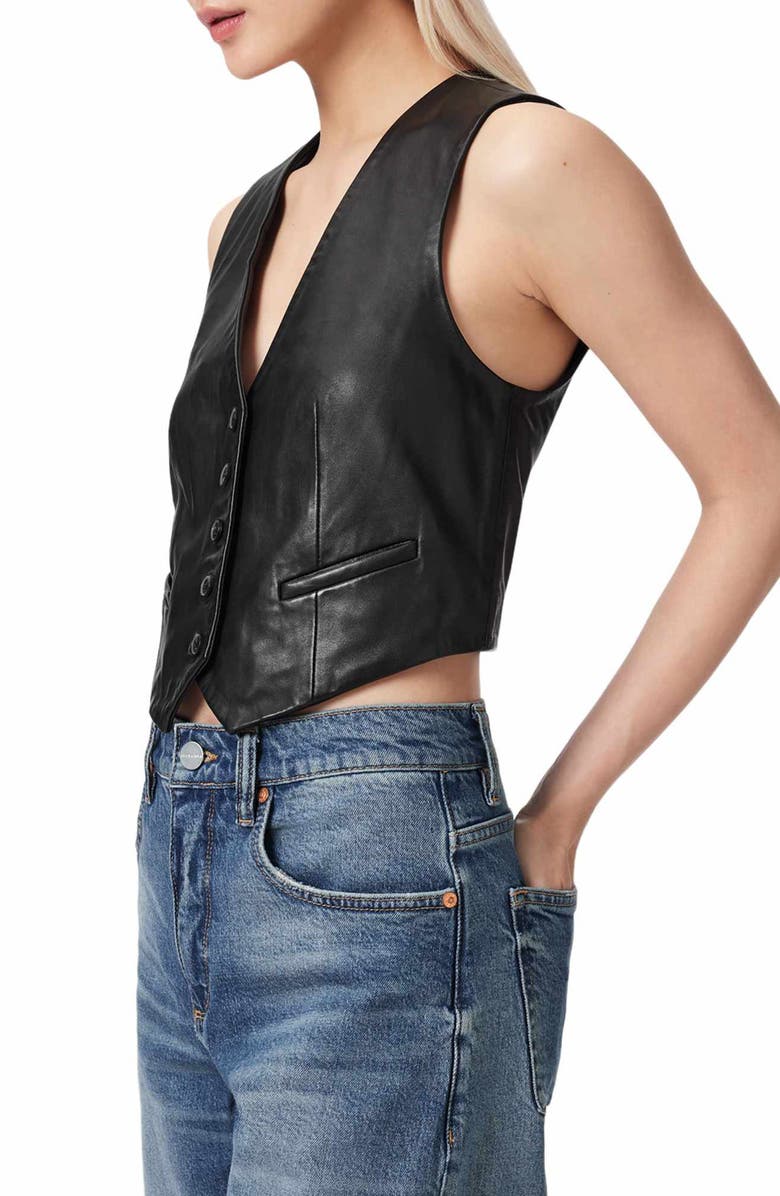 AllSaints Arla Leather Vest, Alternate, color, 