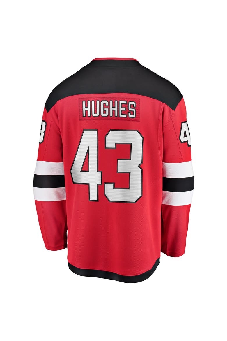 Men's Fanatics Luke Hughes Red New Jersey Devils Home Breakaway Player Jersey, Alternate, color, Red