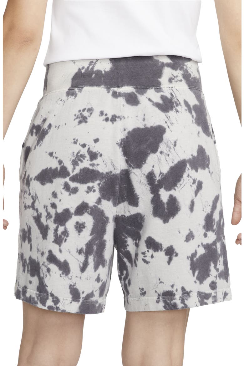 High Waist Cloud Dye Cotton Shorts, Alternate, color, BLACK/ WHITE