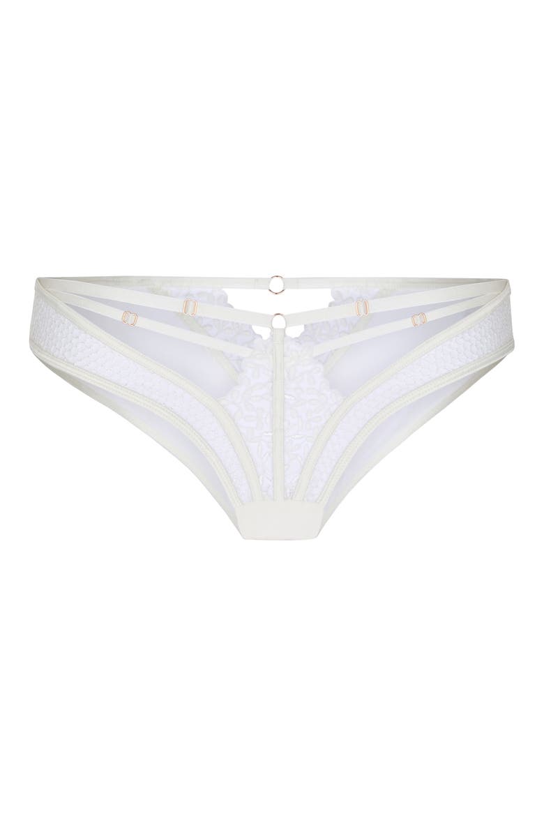 Kristina High Leg Brazilian Briefs, Alternate, color, SNOW WHITE